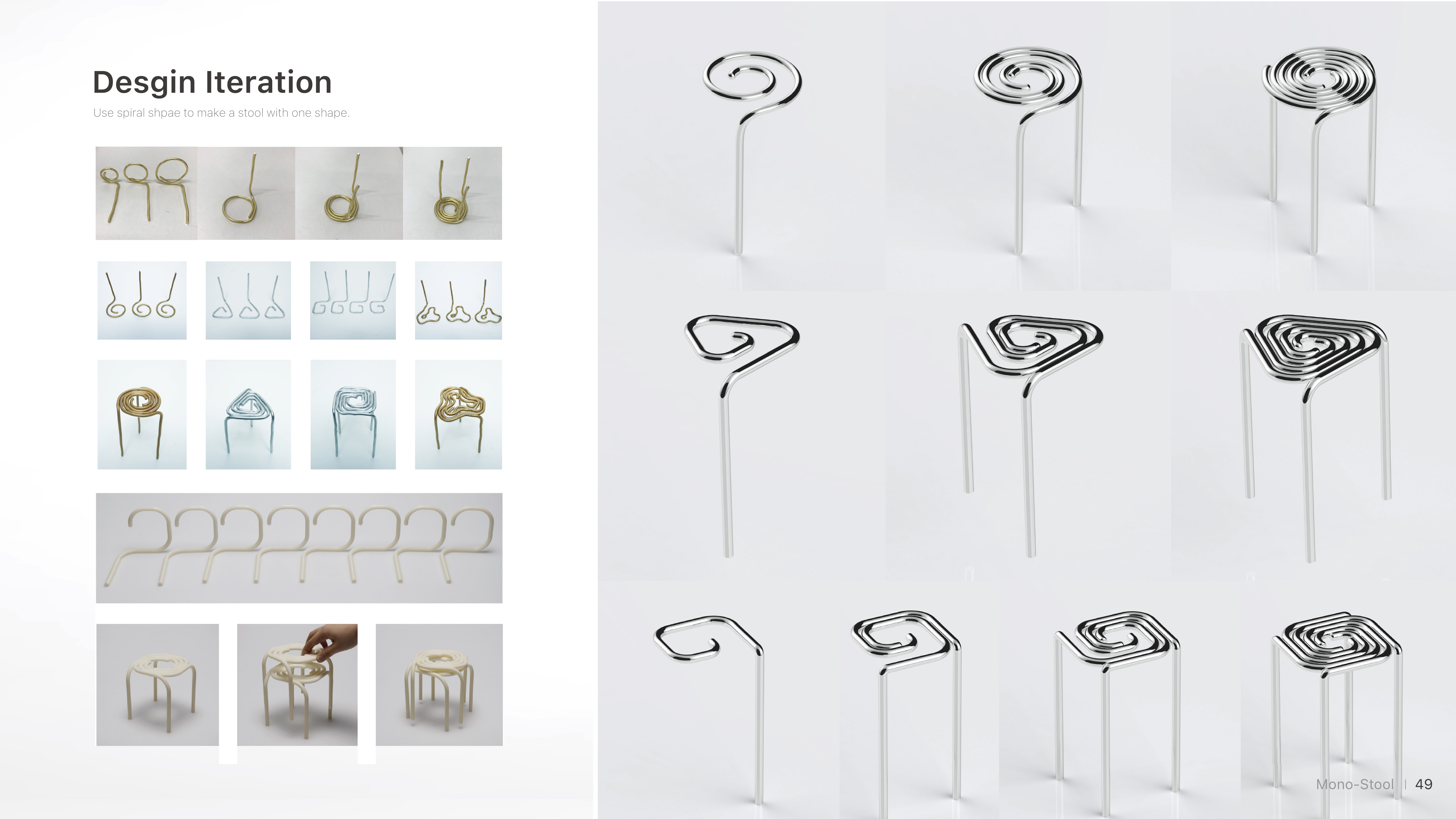 MONO-STOOL design iteration process board