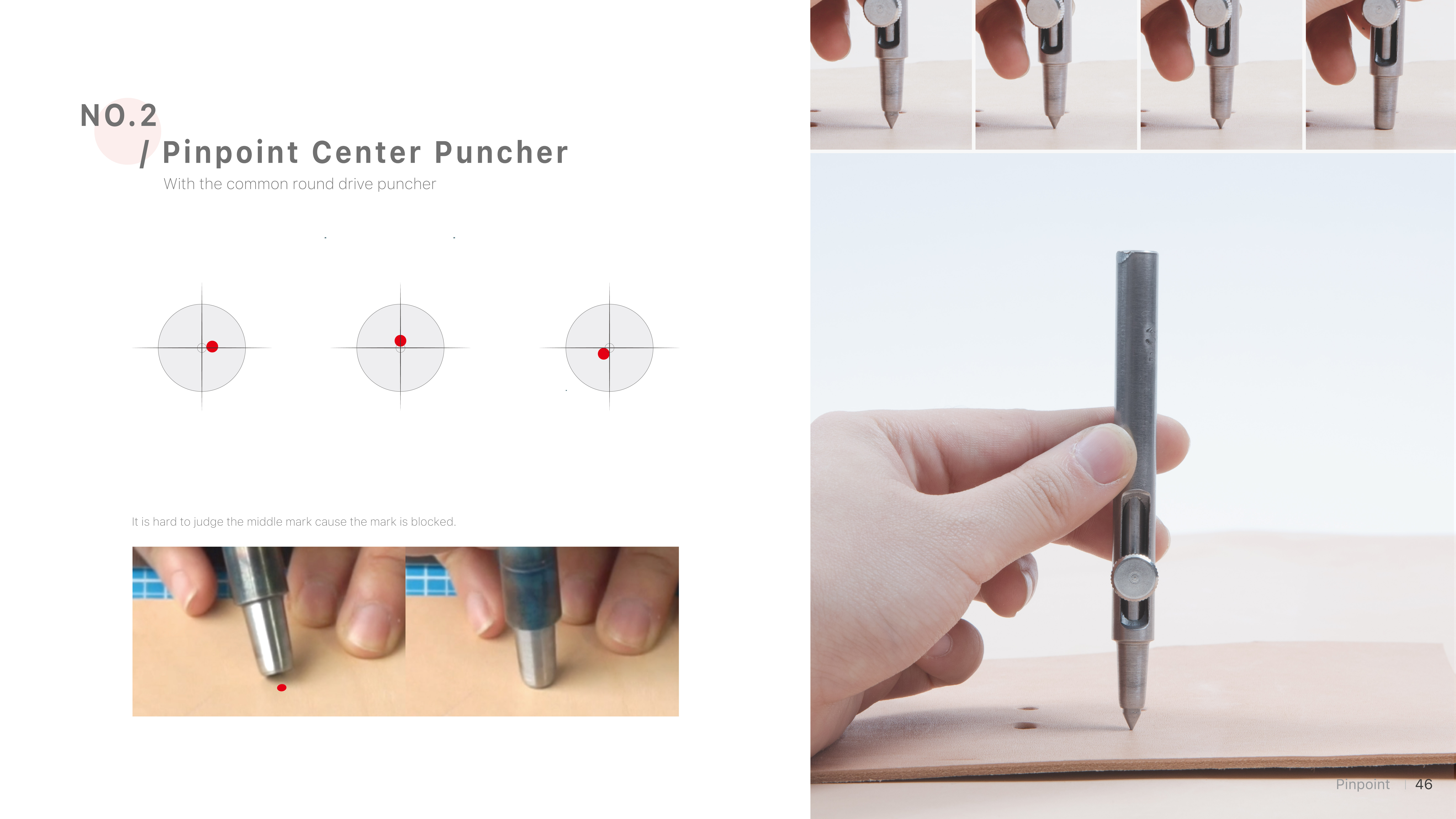 Pinpoint center puncher process slide