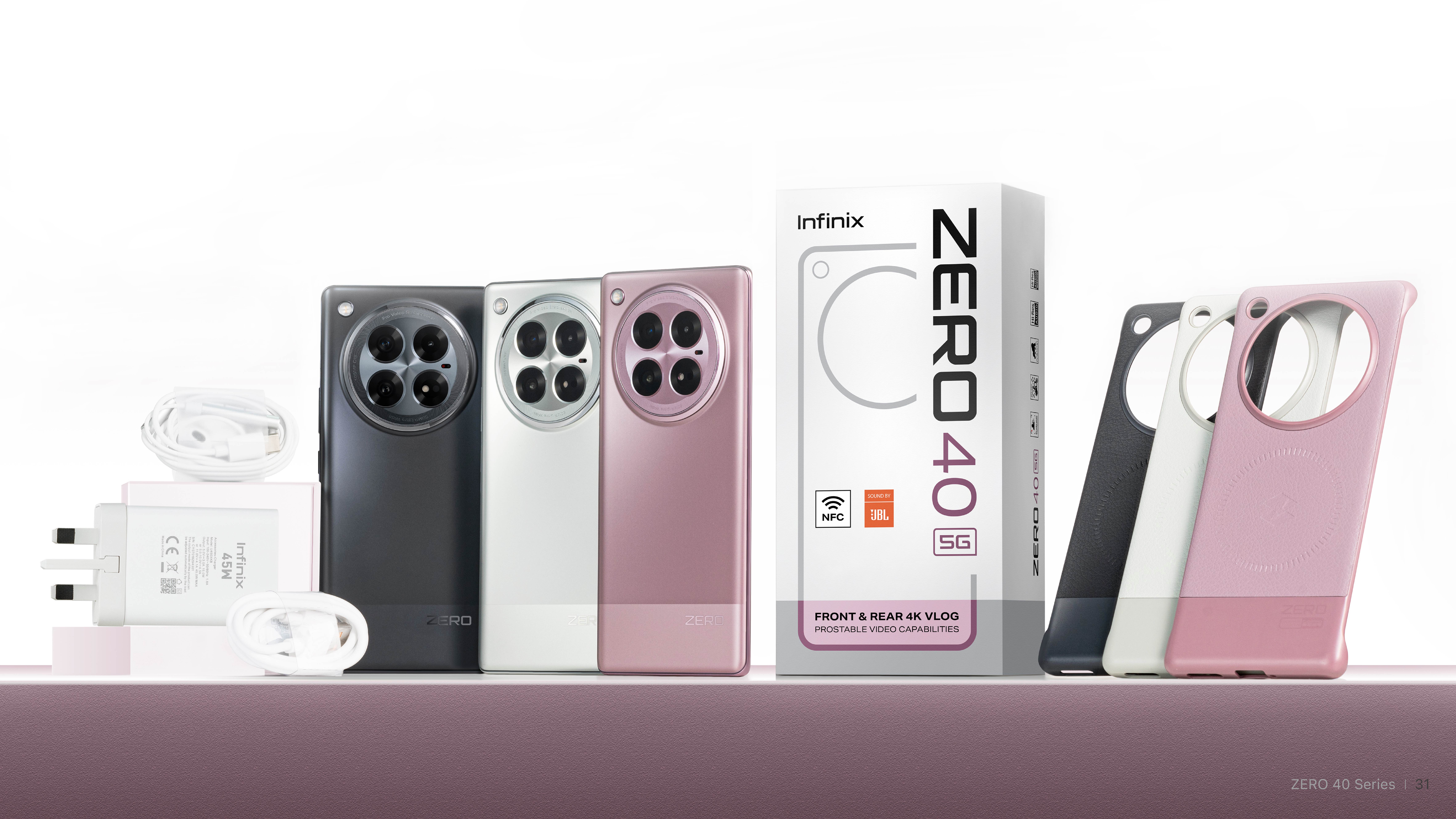 ZERO40 5G retail package and accessories board